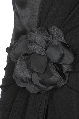 Lot 211 - An Issey Miyake black satin and stockinette evening dress, late 1990s