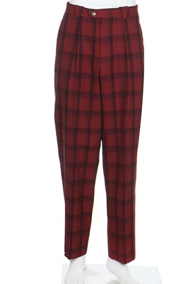 Lot 188 - A Thierry Mugler checked burgundy wool suit, circa 1991