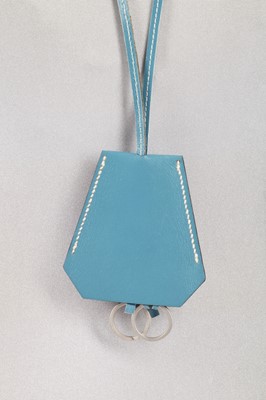 Lot 50 - A Martin Margiela for Hermès blue leather clochette-necklace