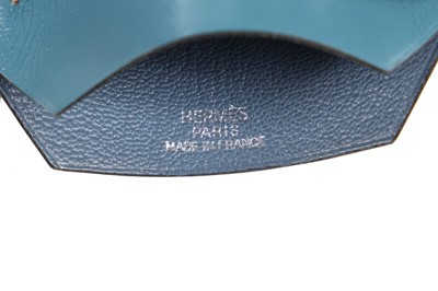 Lot 50 - A Martin Margiela for Hermès blue leather clochette-necklace