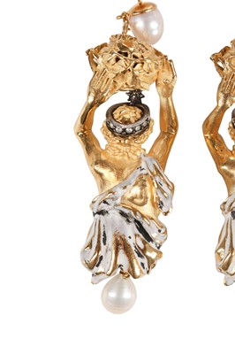 Lot 40 - A pair of Christian Dior couture earrings, modern
