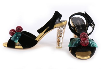 Lot 12 - A pair of Yves Saint Laurent 'Cherry' evening...