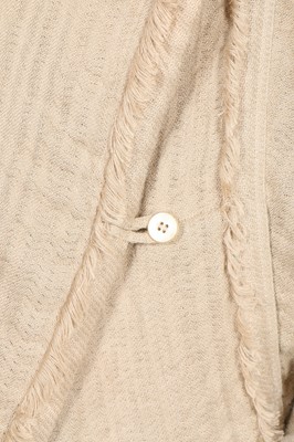 Lot 220 - An Issey Miyake puckered cotton jacket with frayed edging, early 1980s