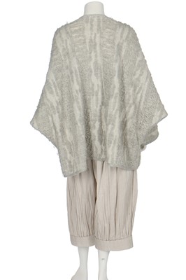 Lot 219 - A good Issey Miyake textured ivory and grey wool coat, 1983