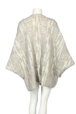 Lot 219 - A good Issey Miyake textured ivory and grey wool coat, 1983