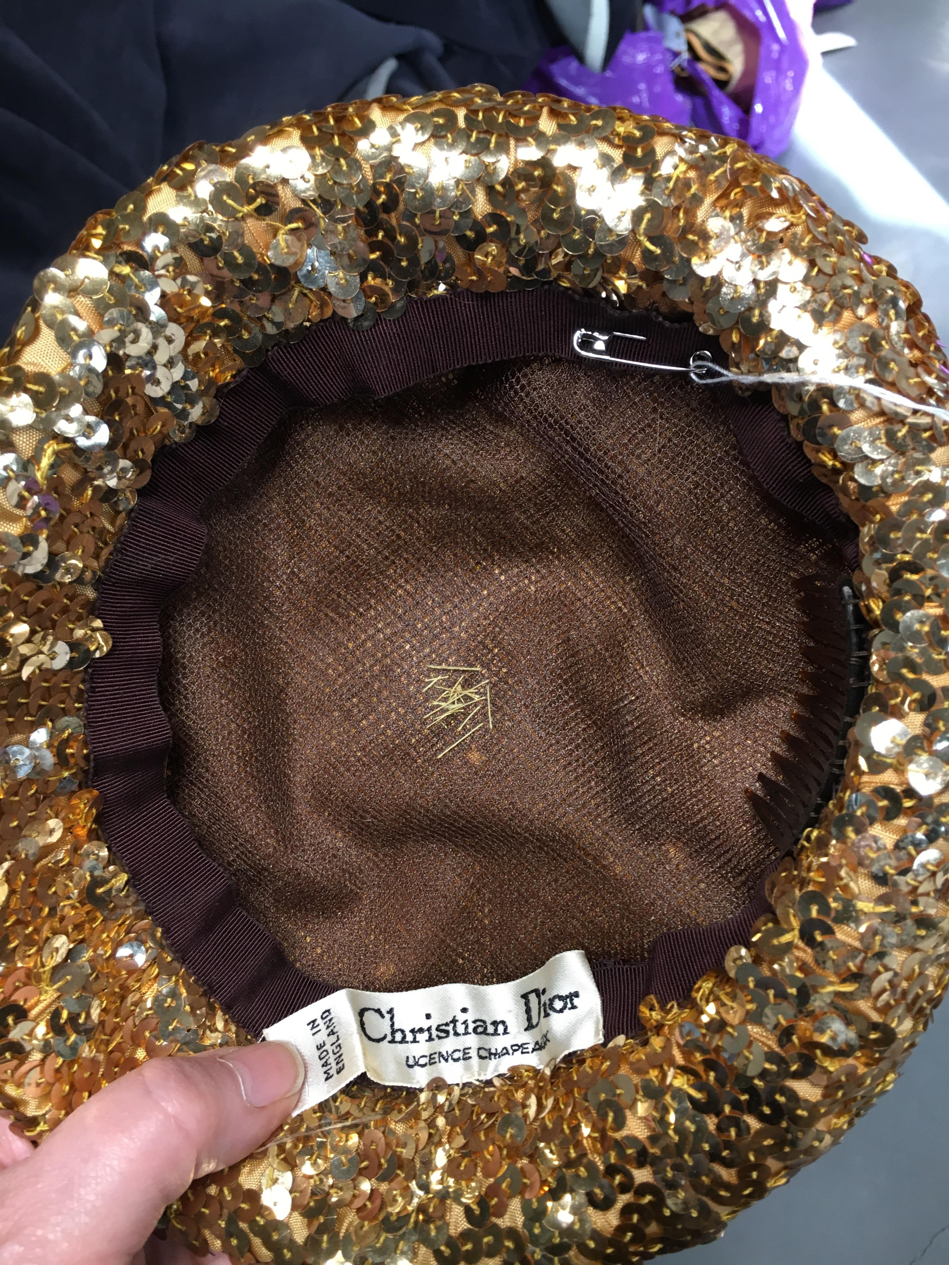 Dior sequin beret hat CHRISTIAN DIOR Couture Hat, White Angora Wool Beret, Piped  main image 2
