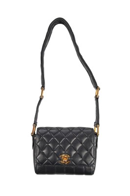 Lot 3 - A Chanel mini quilted navy lambskin leather