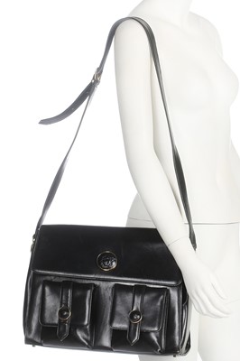 Lot 26 - A Versace black leather satchel, probably late 1990s