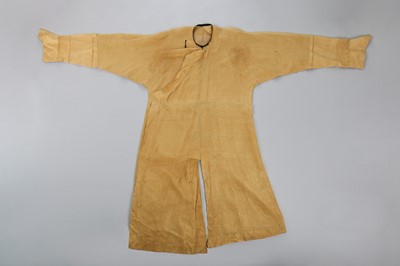 Lot 472 - A yellow summer gauze robe, Chinese, Manchu, probably 19th century