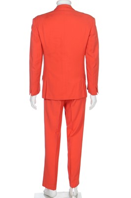 Lot 191 - A good Thierry Mugler men's neon-orange wool crêpe suit, 1980s-early 1990s