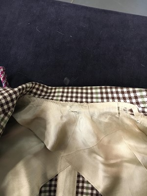 Lot 193 - A Thierry Mugler men's brown and green houndstooth-checked wool suit, 1980s-early 1990s