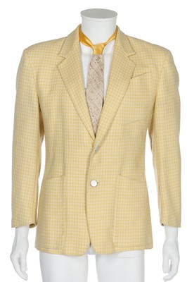 Lot 195 - Two Thierry Mugler men's Prince-of-Wales checked tweed summer suits, 1980s-early 90s