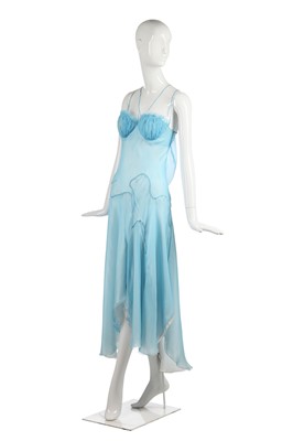 Lot 418 - An Alexander McQueen turquoise chiffon 'negligee' dress, 2004 Spring-Summer pre-collection