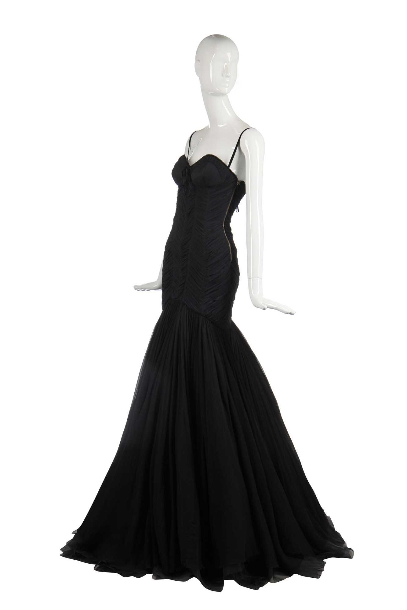 Lot 422 - An Alexander McQueen black chiffon ball gown,