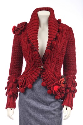 Lot 119 - An Alexander McQueen knitted red wool jacket, 'The Man Who Knew Too Much', Autumn-Winter 2005-06