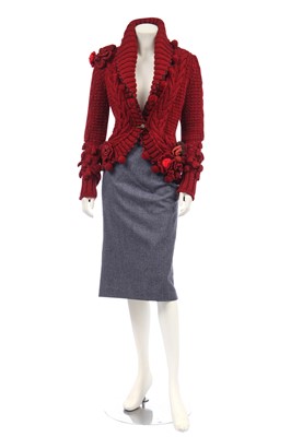 Lot 119 - An Alexander McQueen knitted red wool jacket, 'The Man Who Knew Too Much', Autumn-Winter 2005-06