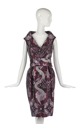 Lot 424 - An Alexander McQueen purple brocaded dress, 'Widows of Culloden' collection, Autumn-Winter 2006-07