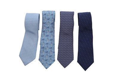 Lot 60 - Twelve Hermès printed silk ties, modern