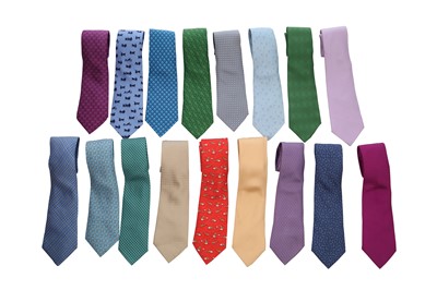 Lot 62 - Seventeen Hermès printed silk ties, modern