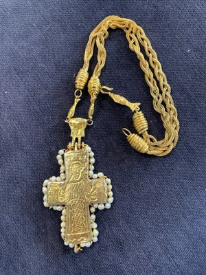 Lot 38 - A Robert Goossens probably for Chanel gothic-style crucifix pendant, 1971-1981