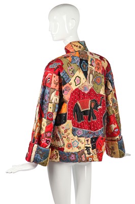 Lot 188 - A Valentino embroidered and beaded patchwork satin jacket, Autumn-Winter 1989-90