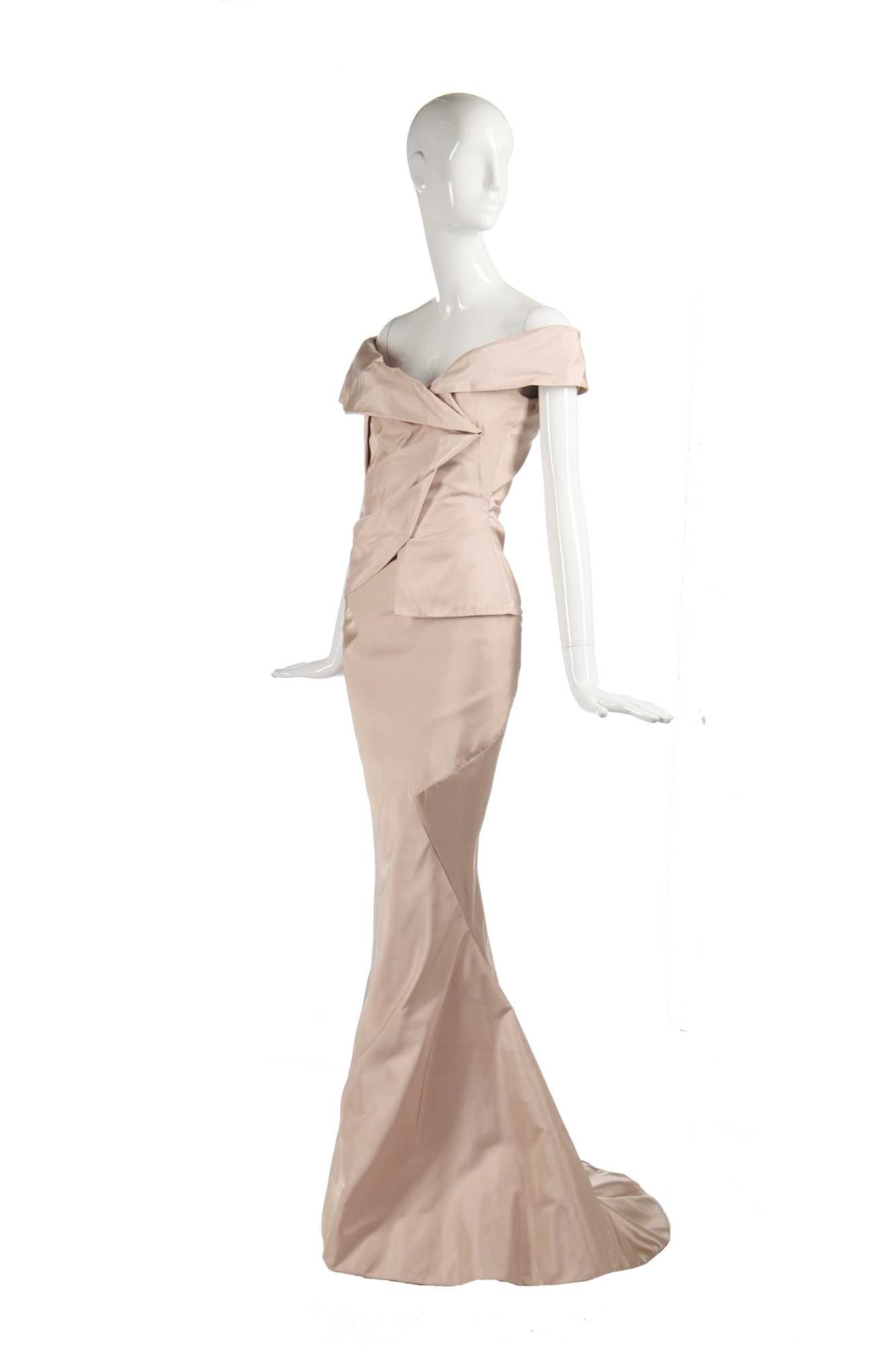 Lot 181 - A Vivienne Westwood blush-oyster faille evening ensemble, 'Showroom' collection, Autumn-Winter 1999-2000