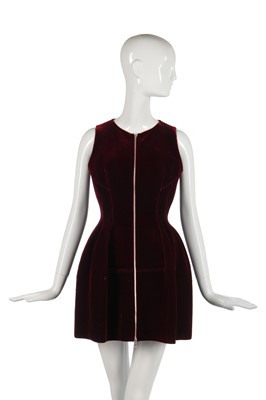 Lot 179 - An Azzedine Alaïa burgundy velvet dress, 1980s-1990s