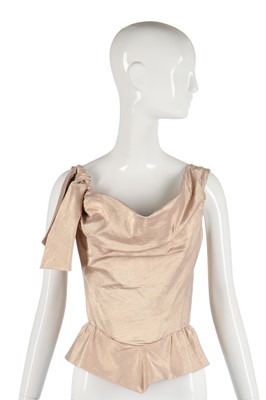 Lot 182 - A Vivienne Westwood blush-gold linen-blend corset, probably 2000s