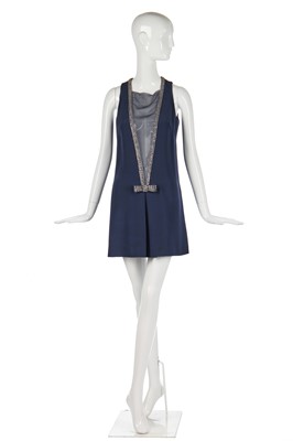 Lot 199 - A Loris Azzaro navy silk-crêpe A-line mini dress, 2000s
