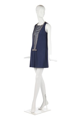 Lot 199 - A Loris Azzaro navy silk-crêpe A-line mini dress, 2000s