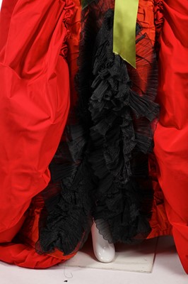 Lot 196 - A scarlet taffeta fancy dress gown in 18th century style, 2008