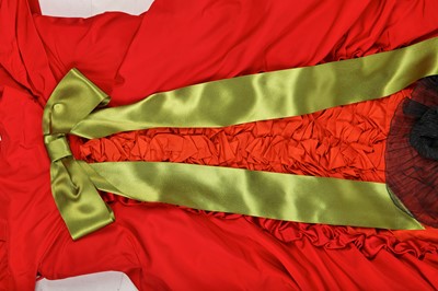 Lot 196 - A scarlet taffeta fancy dress gown in 18th century style, 2008