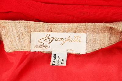Lot 177 - A raw-silk-linen jacket appliquéd with three-dimensional straw sun-hats, 1988