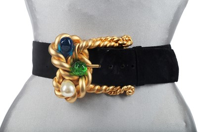 Lot 190 - A Chanel black suede belt, Spring-Summer 1990