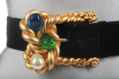 Lot 190 - A Chanel black suede belt, Spring-Summer 1990