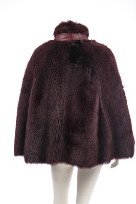 Lot 166 - A Ralph Lauren merlot shearling capelet, modern