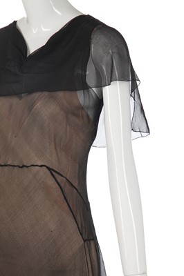 Lot 261 - A rare Madeleine Vionnet couture black chiffon evening dress, model no. 9018, Spring-Summer 1933