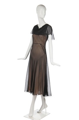 Lot 261 - A rare Madeleine Vionnet couture black chiffon evening dress, model no. 9018, Spring-Summer 1933