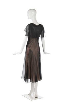 Lot 261 - A rare Madeleine Vionnet couture black chiffon evening dress, model no. 9018, Spring-Summer 1933