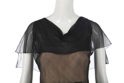 Lot 261 - A rare Madeleine Vionnet couture black chiffon evening dress, model no. 9018, Spring-Summer 1933