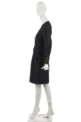 Lot 32 - A Chanel by Karl Lagerfeld black faille cocktail suit, Autumn-Winter 1988