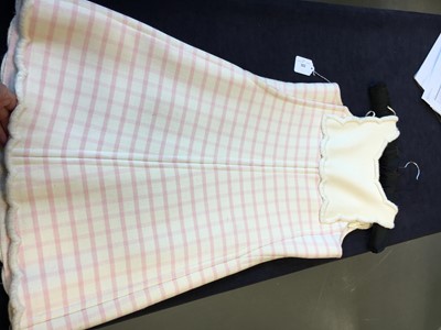 Lot 302 - A Courrèges pink and white checked mini-dress, 1968