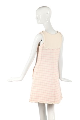 Lot 302 - A Courrèges pink and white checked mini-dress, 1968