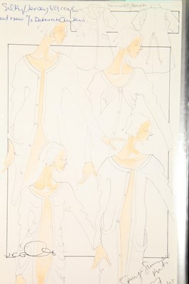 Lot 372 - John Galliano original fashion sketches, Spring-Summer 1987 collection