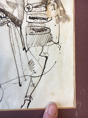 Lot 371 - John Galliano preparatory sketch for his 'Incroyables' degree show collection, 1984