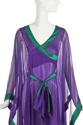 Lot 314 - A Thea Porter purple chiffon abaya, 1970s