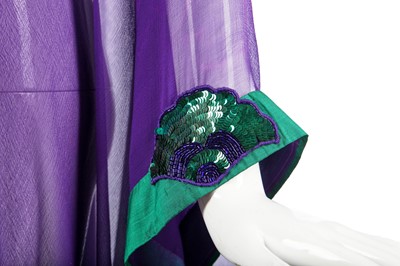 Lot 314 - A Thea Porter purple chiffon abaya, 1970s
