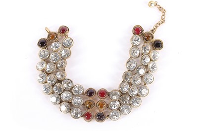 Lot 223 - A Chanel choker formed from three strands of...