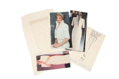 Lot 210 - A group of embroidery samples and ephemera relating to Princess Diana, by Peggy Umpelby ('Miss Peggy'), mainly 1990s