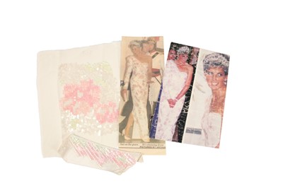 Lot 210 - A group of embroidery samples and ephemera relating to Princess Diana, by Peggy Umpelby ('Miss Peggy'), mainly 1990s